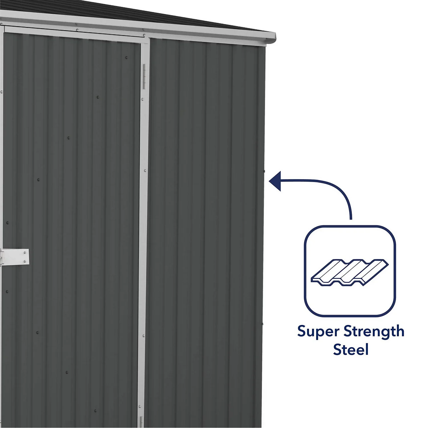 Absco 10 X 5ft Space Saver Metal Pent Shed - Dark Grey 9 Absco 10 X 5ft Space Saver Metal Pent Shed - Dark Grey - Image 7