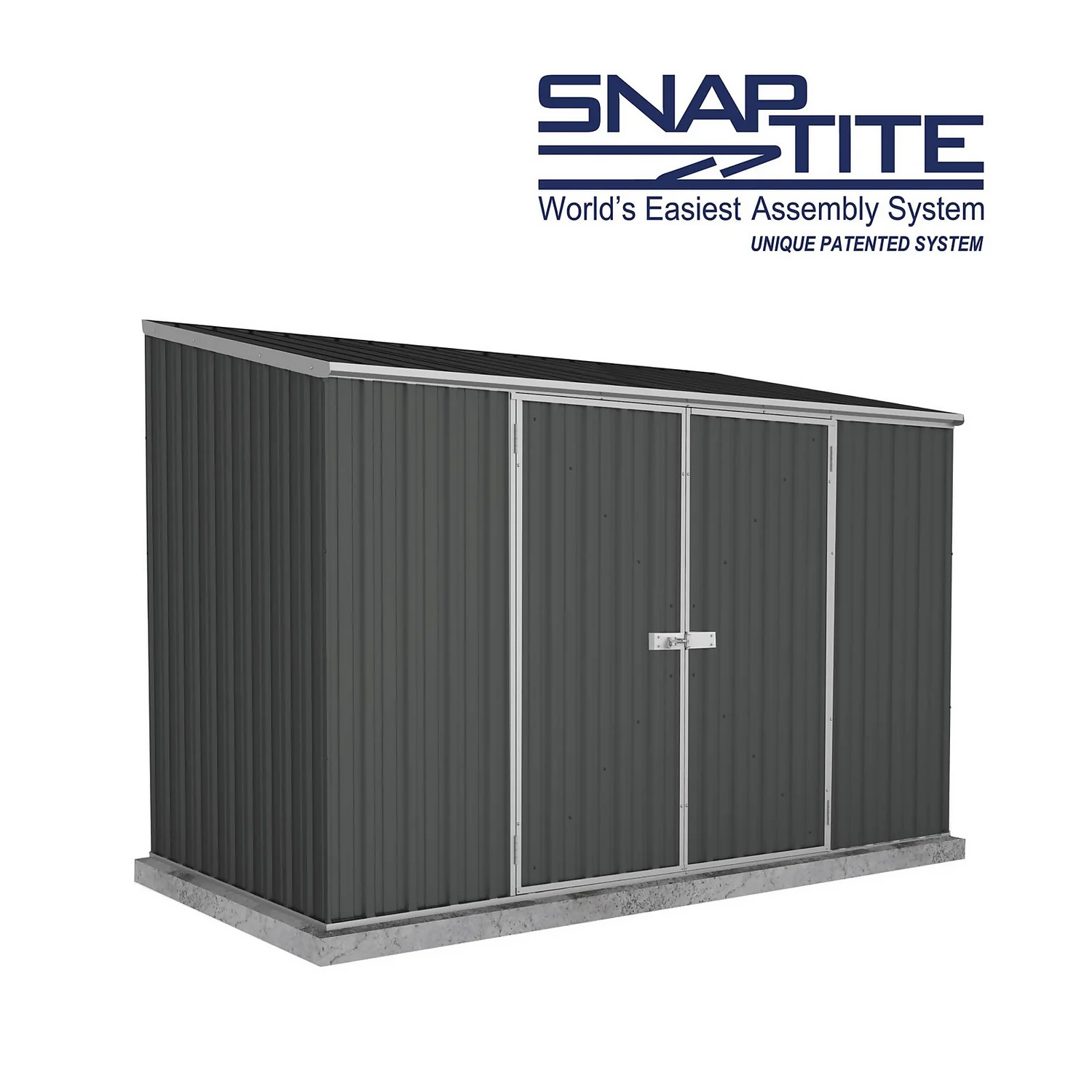 Absco 10 X 5ft Space Saver Metal Pent Shed - Dark Grey 11 Absco 10 X 5ft Space Saver Metal Pent Shed - Dark Grey - Image 9