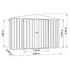 Absco 10 X 5ft Regent Metal Apex Shed - Grey 12 Absco 10 X 5ft Regent Metal Apex Shed - Grey -Garden Care Shop 13440854 1894929164205957