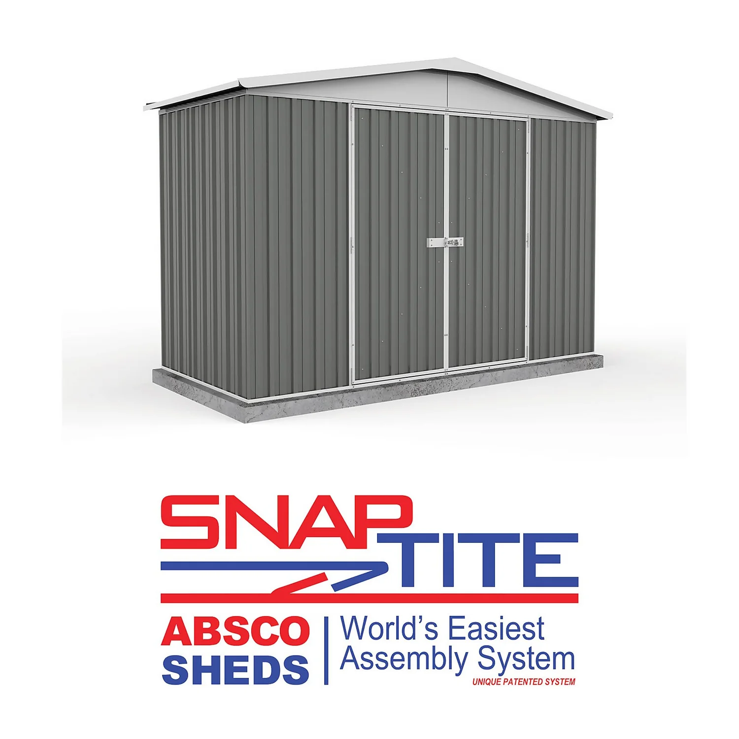Absco 10 X 5ft Regent Metal Apex Shed - Grey 4 Absco 10 X 5ft Regent Metal Apex Shed - Grey - Image 2