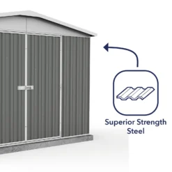 Absco 10 X 5ft Regent Metal Apex Shed - Grey 16 Absco 10 X 5ft Regent Metal Apex Shed - Grey -Garden Care Shop 13440854 9994929164459265