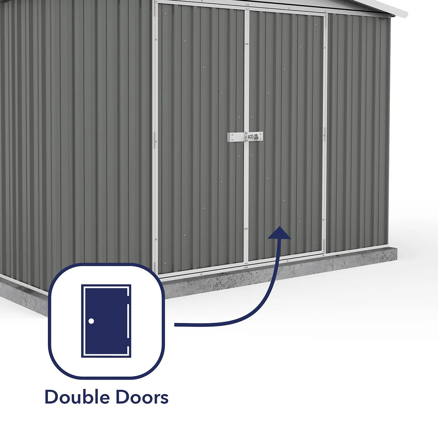 Absco 10 X 7ft Regent Metal Apex Shed - Grey 6 Absco 10 X 7ft Regent Metal Apex Shed - Grey - Image 4
