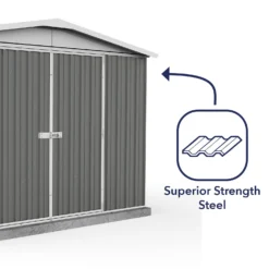 Absco 10 X 7ft Regent Metal Apex Shed - Grey 15 Absco 10 X 7ft Regent Metal Apex Shed - Grey -Garden Care Shop 13440855 1224931188634172