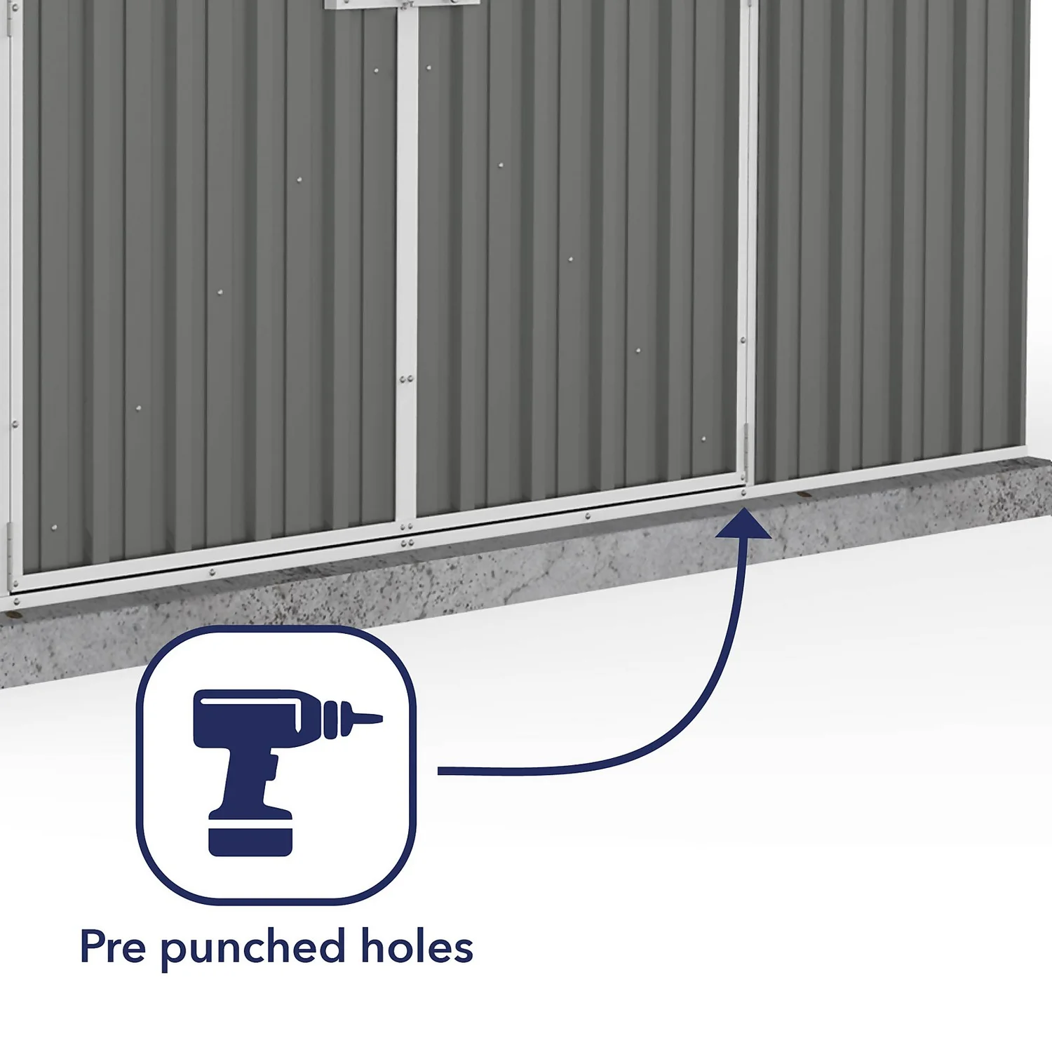 Absco 10 X 7ft Regent Metal Apex Shed - Grey 7 Absco 10 X 7ft Regent Metal Apex Shed - Grey - Image 5