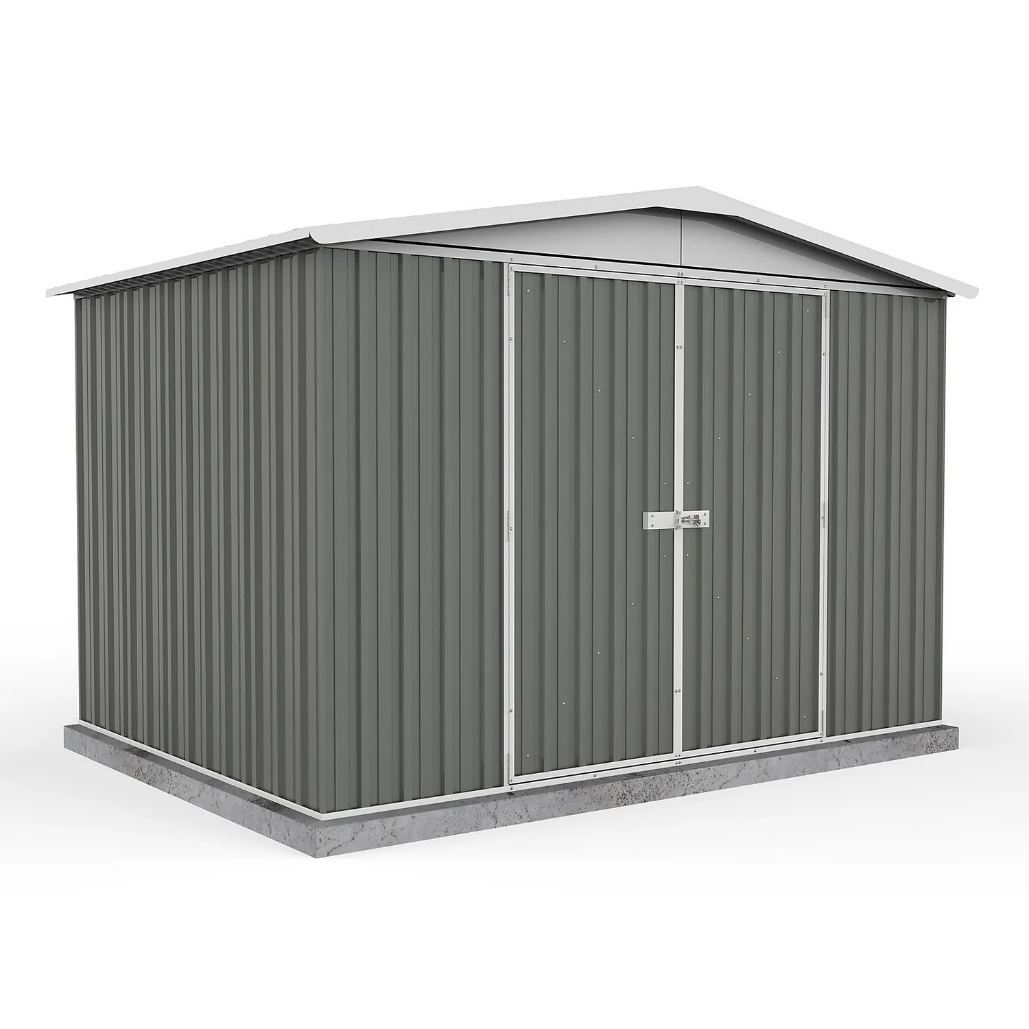 Absco 10 X 7ft Regent Metal Apex Shed - Grey 3 Absco 10 X 7ft Regent Metal Apex Shed - Grey