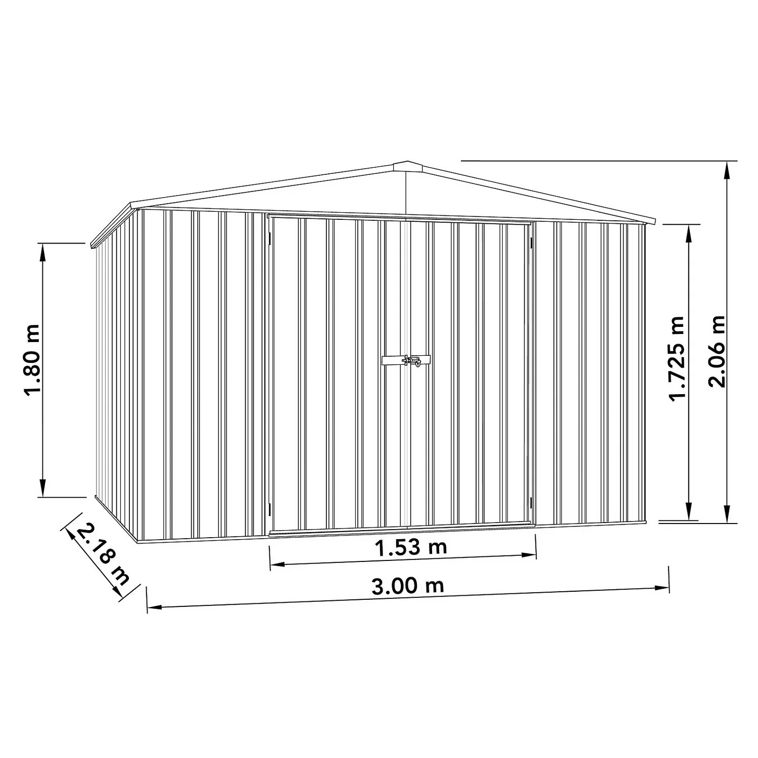 Absco 10 X 7ft Regent Metal Apex Shed - Grey 10 Absco 10 X 7ft Regent Metal Apex Shed - Grey - Image 8