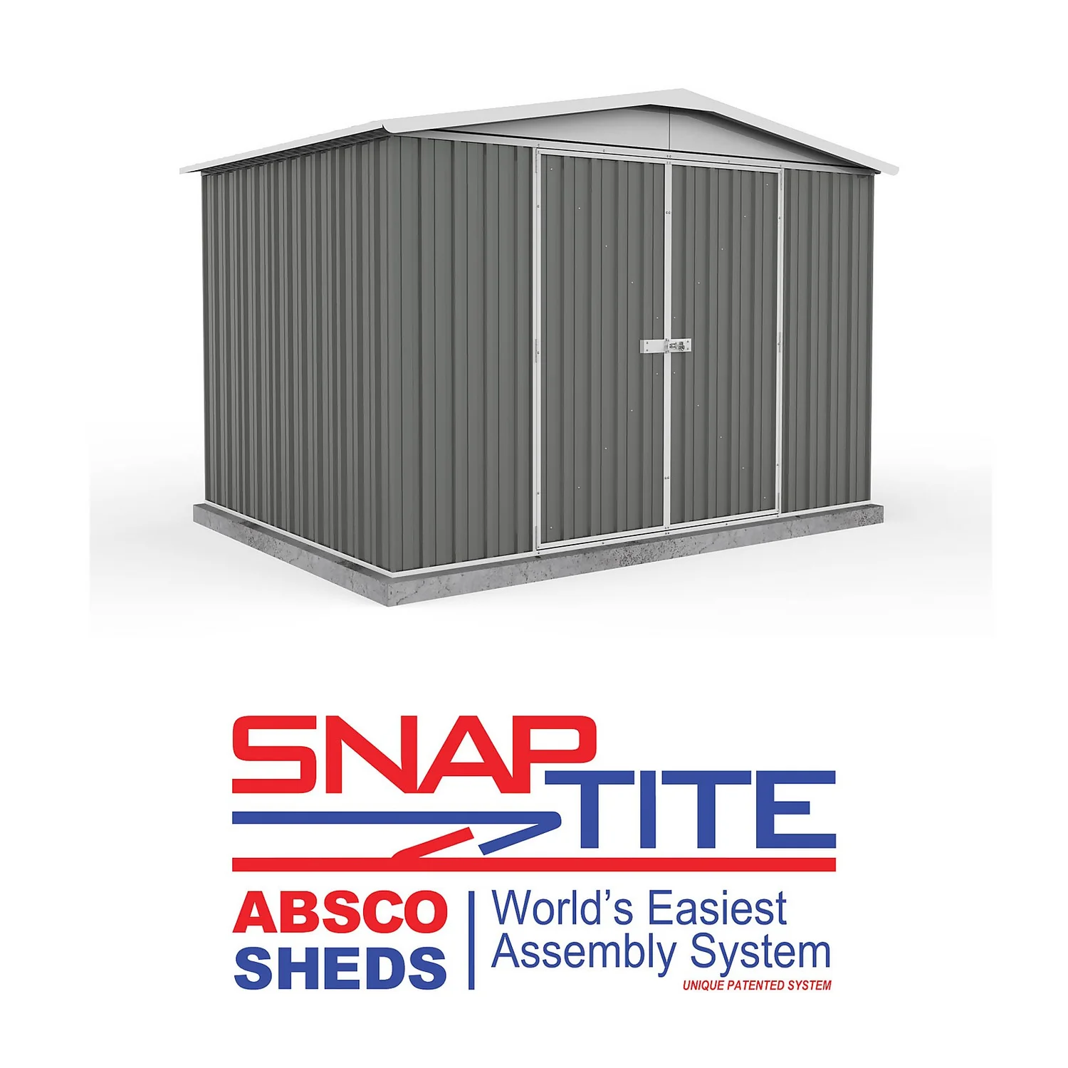 Absco 10 X 7ft Regent Metal Apex Shed - Grey 4 Absco 10 X 7ft Regent Metal Apex Shed - Grey - Image 2