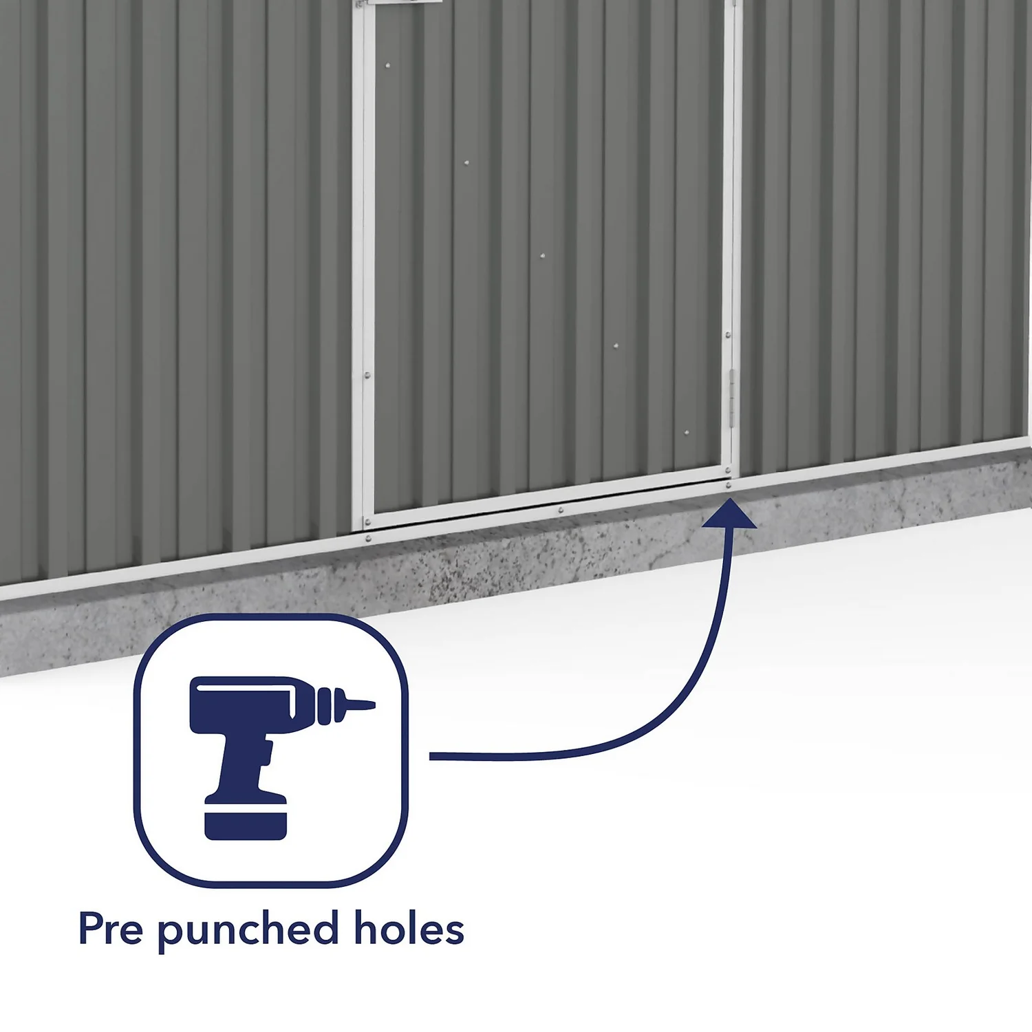 Absco 7.5 X7ft Regent Metal Apex Shed - Grey 8 Absco 7.5 X7ft Regent Metal Apex Shed - Grey - Image 6