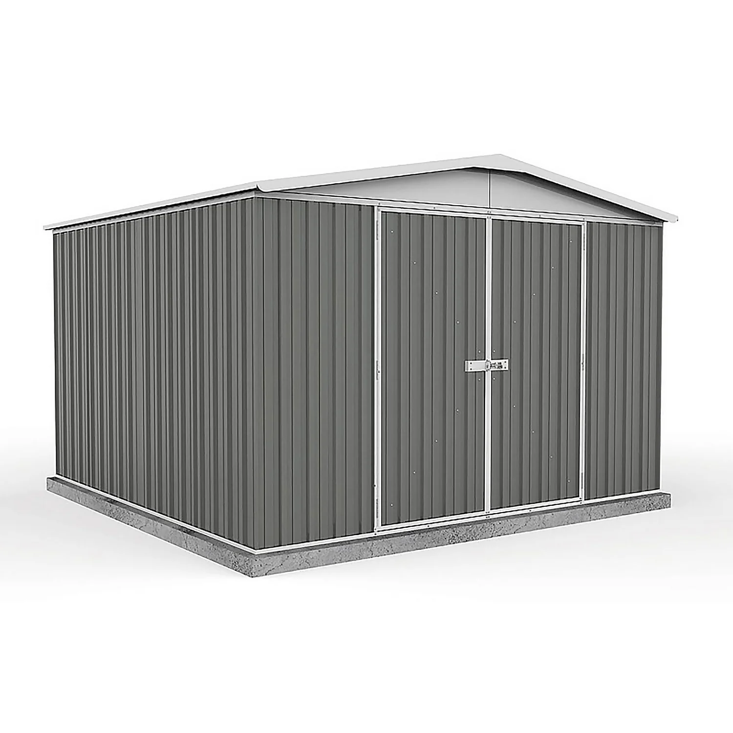 Absco 10 X 10ft Regent Metal Apex Shed - Grey 3 Absco 10 X 10ft Regent Metal Apex Shed - Grey