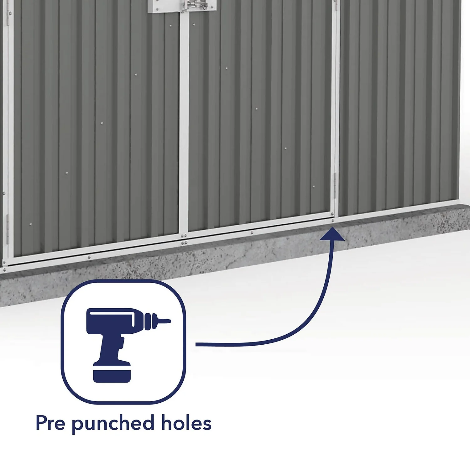 Absco 10 X 10ft Regent Metal Apex Shed - Grey 8 Absco 10 X 10ft Regent Metal Apex Shed - Grey - Image 6