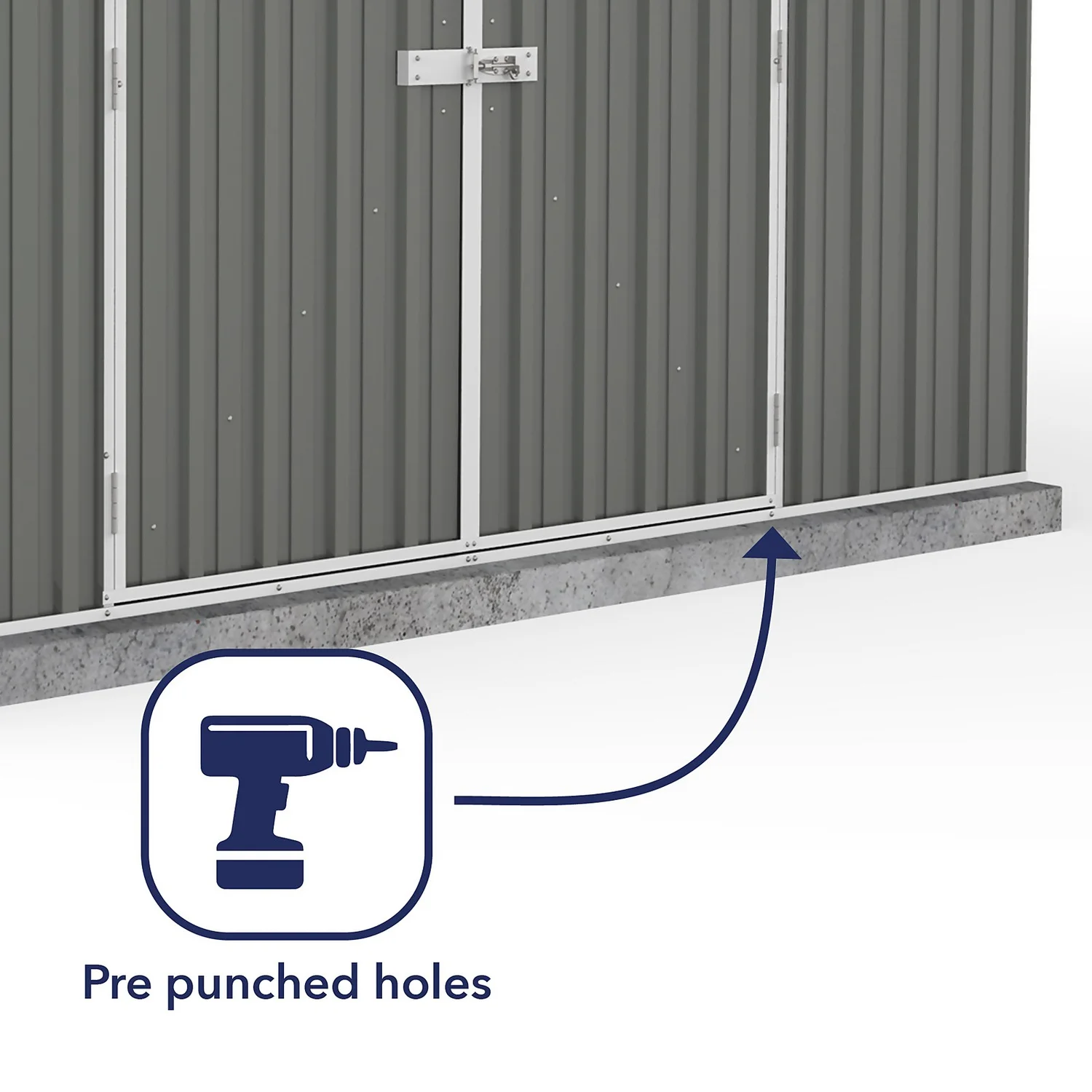 Absco 10x12ft Regent Metal Apex Shed - Grey 8 Absco 10x12ft Regent Metal Apex Shed - Grey - Image 6