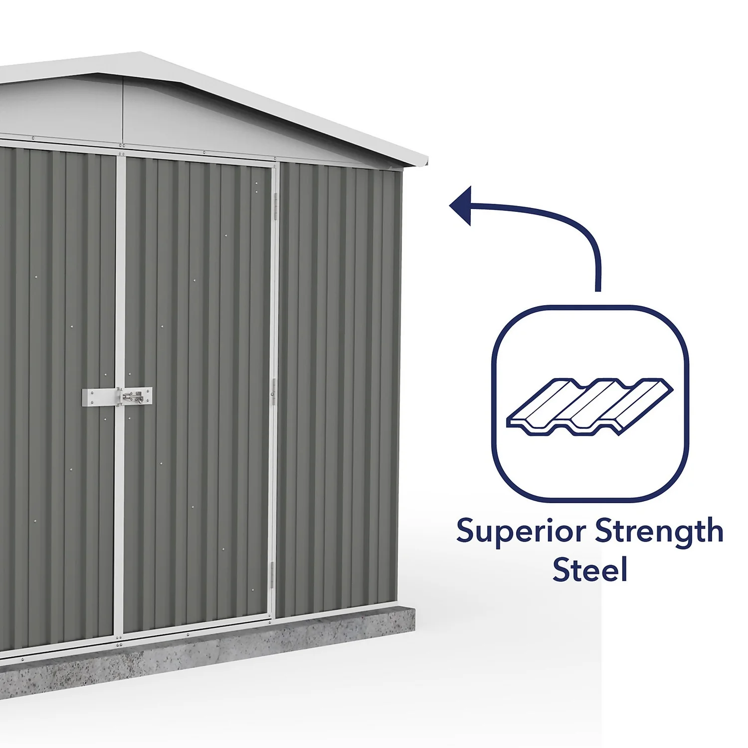 Absco 10x12ft Regent Metal Apex Shed - Grey 9 Absco 10x12ft Regent Metal Apex Shed - Grey - Image 7