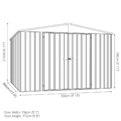 Absco 10x12ft Regent Metal Apex Shed - Grey 12 Absco 10x12ft Regent Metal Apex Shed - Grey -Garden Care Shop 13440862 9724929163680840