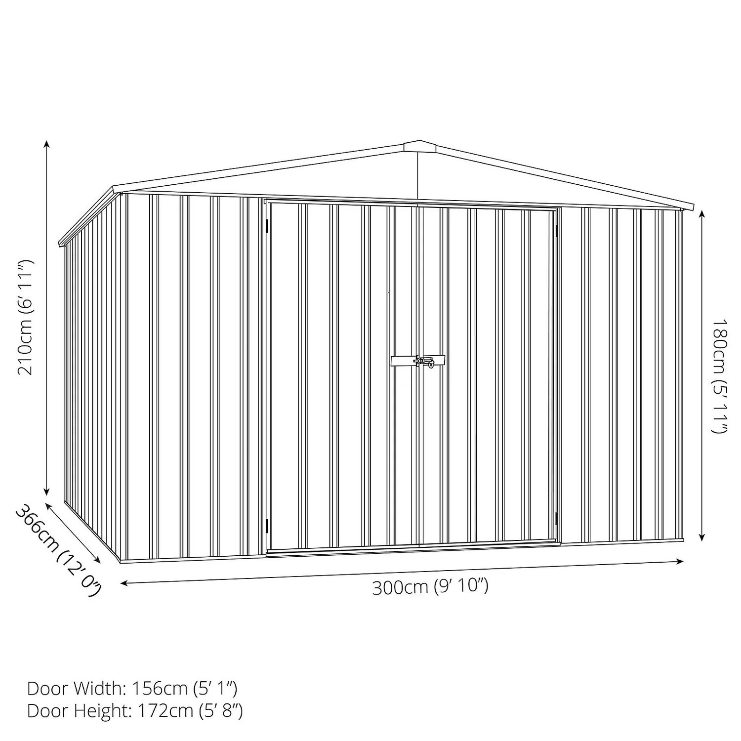 Absco 10x12ft Regent Metal Apex Shed - Grey 5 Absco 10x12ft Regent Metal Apex Shed - Grey - Image 3