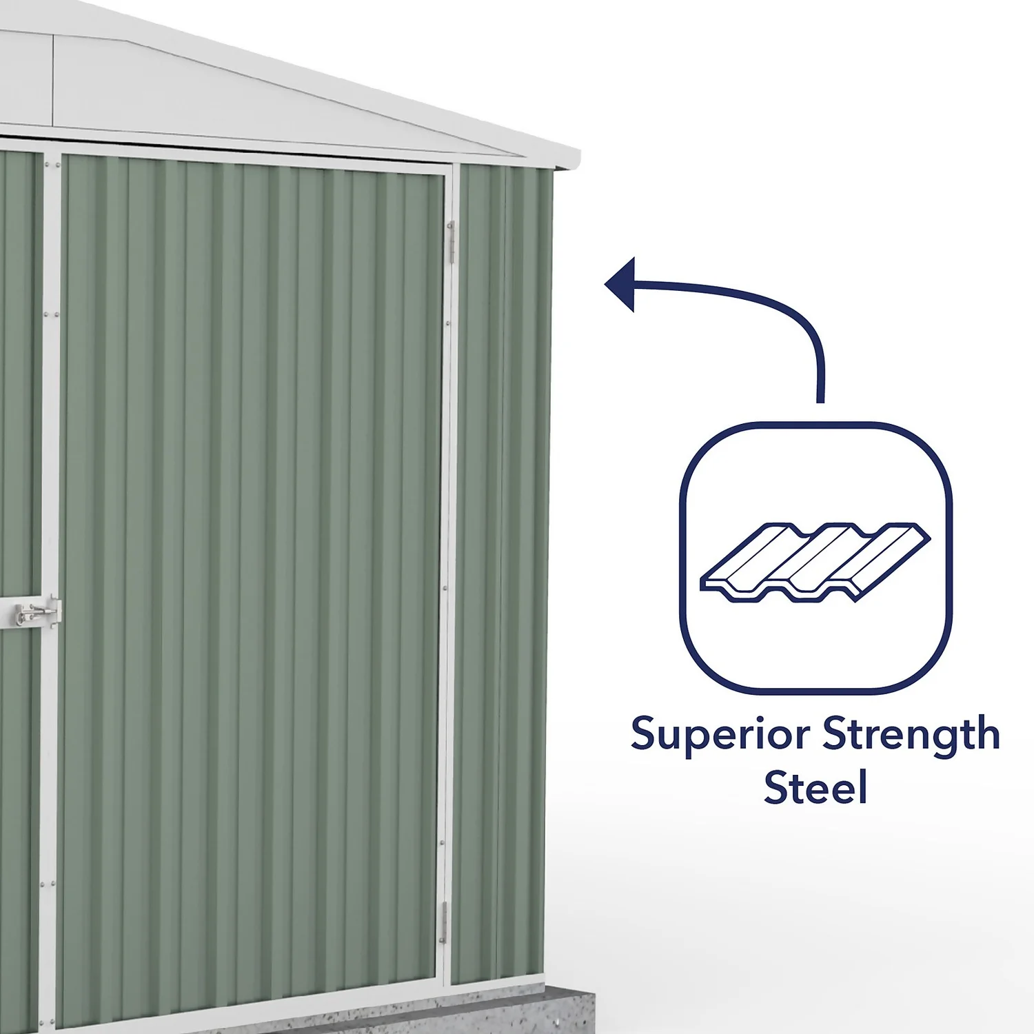 Absco 10x20ft Utility Workshop Apex Metal Shed - Green 9 Absco 10x20ft Utility Workshop Apex Metal Shed - Green - Image 7
