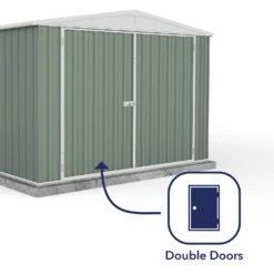 Absco 10x20ft Utility Workshop Apex Metal Shed - Green 14 Absco 10x20ft Utility Workshop Apex Metal Shed - Green -Garden Care Shop 13440864 1094929163778928