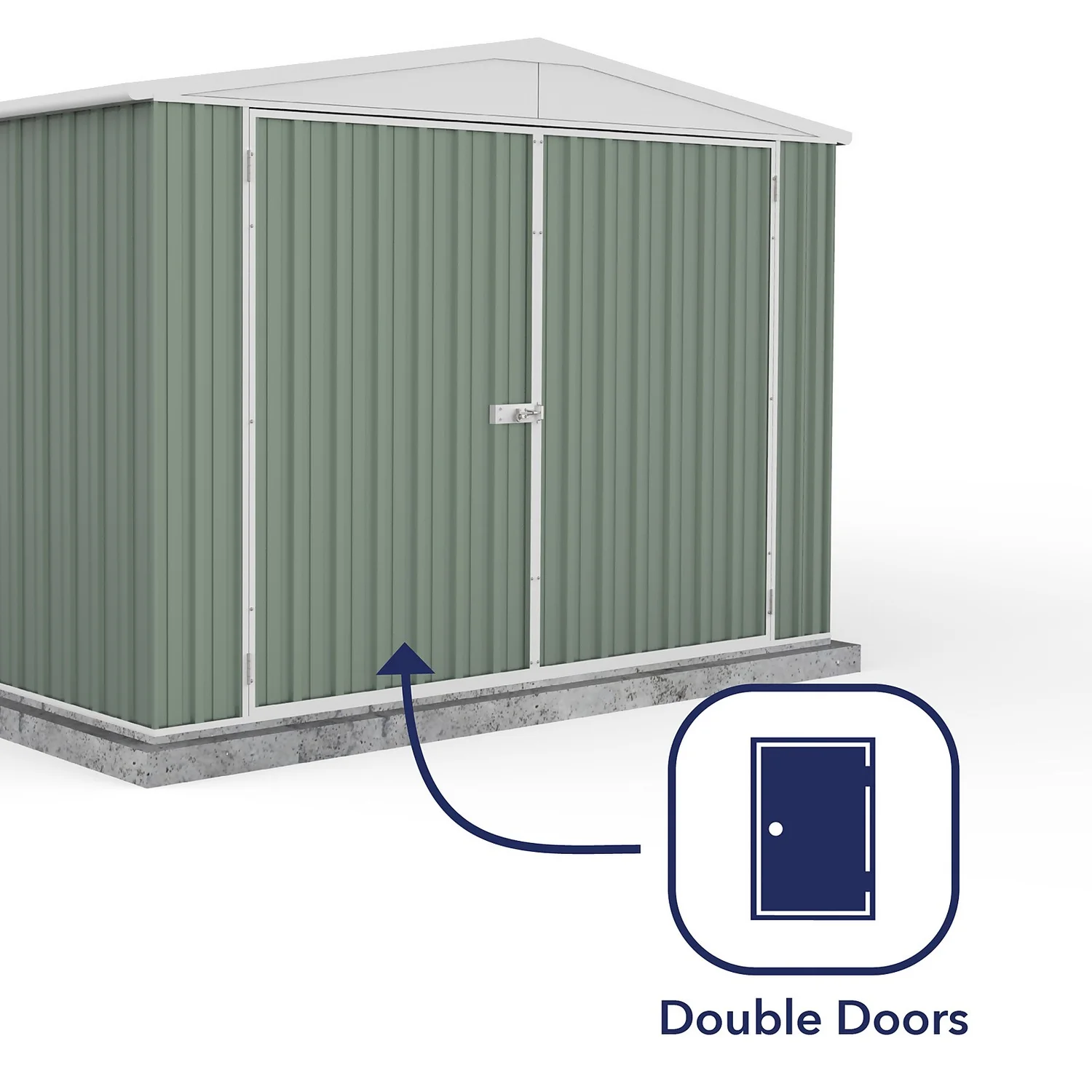 Absco 10x20ft Utility Workshop Apex Metal Shed - Green 7 Absco 10x20ft Utility Workshop Apex Metal Shed - Green - Image 5