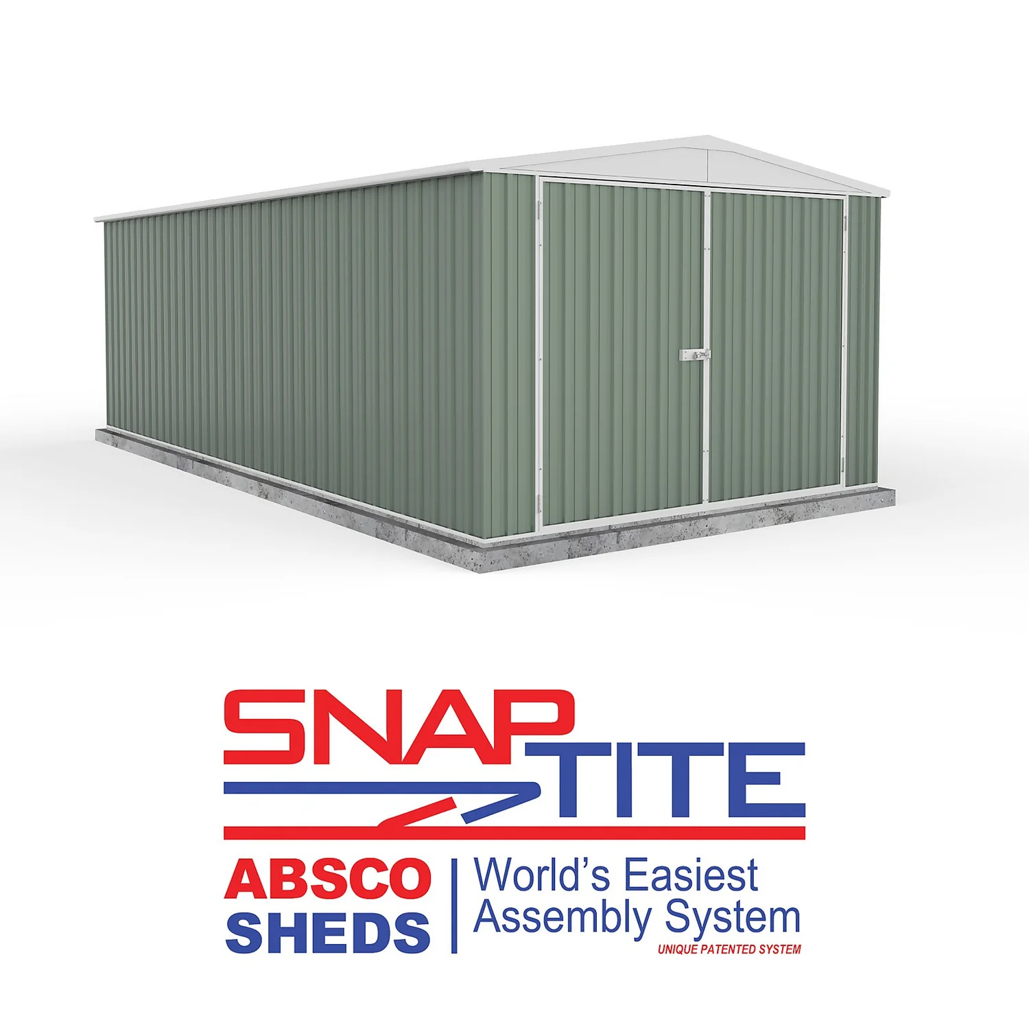 Absco 10x20ft Utility Workshop Apex Metal Shed - Green 4 Absco 10x20ft Utility Workshop Apex Metal Shed - Green - Image 2