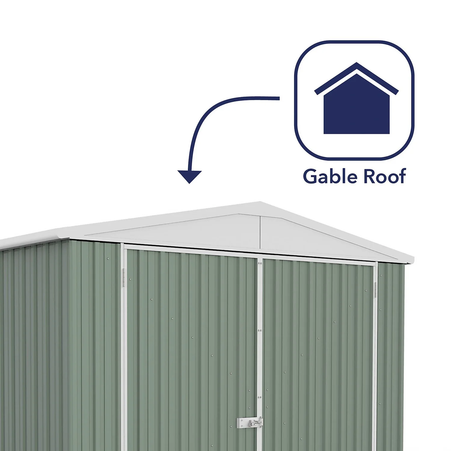 Absco 10 X 15ft Utility Workshop Apex Metal Shed - Green 6 Absco 10 X 15ft Utility Workshop Apex Metal Shed - Green - Image 4