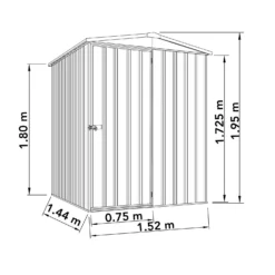 Absco 5 X 5ft Regent Metal Apex Shed - Grey 12 Absco 5 X 5ft Regent Metal Apex Shed - Grey -Garden Care Shop 13440867 1134929163611822