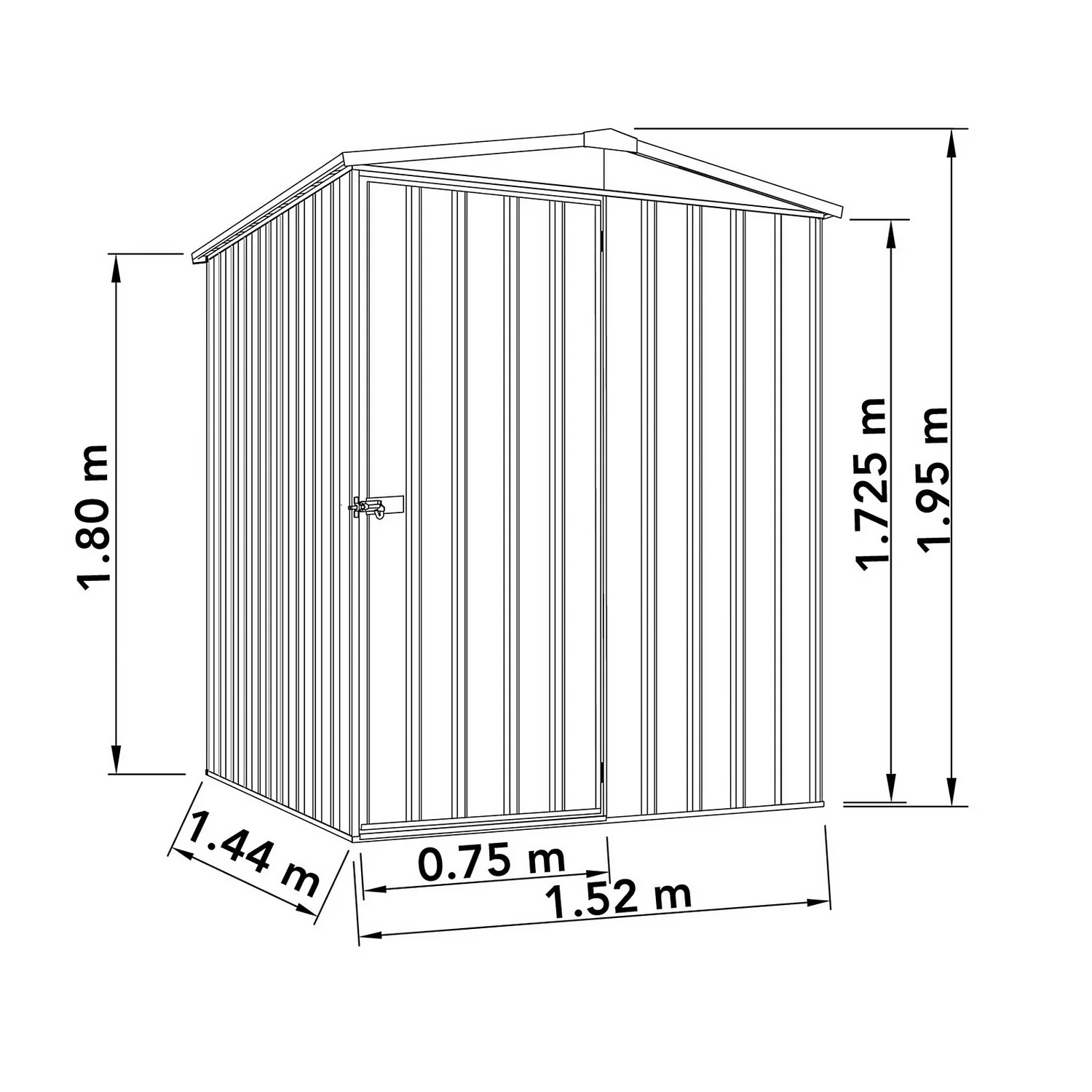 Absco 5 X 5ft Regent Metal Apex Shed - Grey 5 Absco 5 X 5ft Regent Metal Apex Shed - Grey - Image 3
