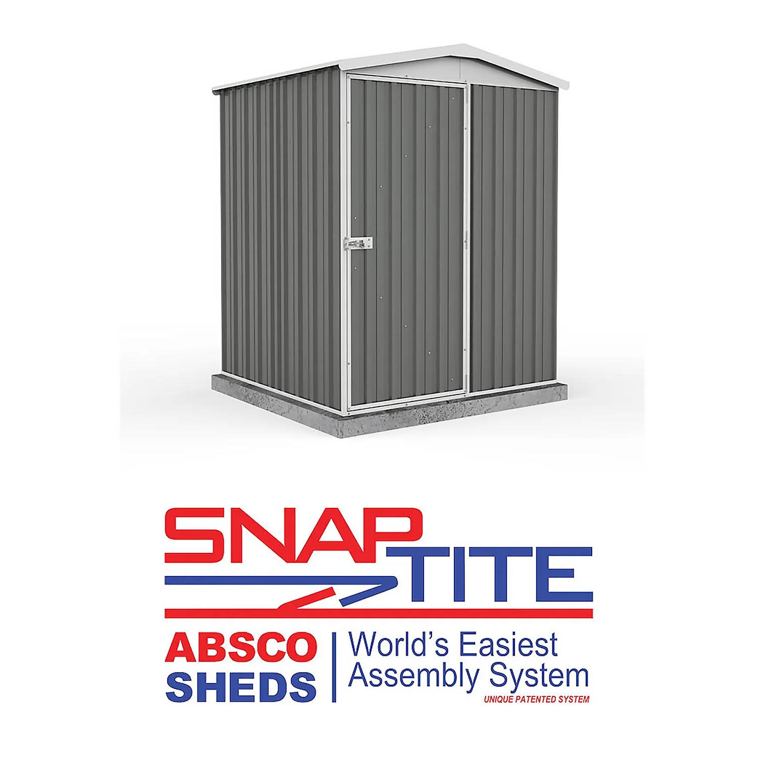 Absco 5 X 5ft Regent Metal Apex Shed - Grey 4 Absco 5 X 5ft Regent Metal Apex Shed - Grey - Image 2