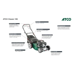 Atco 139cc Classic 18S Petrol Lawn Mower - 46cm -Garden Care Shop 13483565 1664929335782785