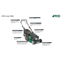 Atco 145cc Liner 18SH Petrol Lawn Mower - 46cm -Garden Care Shop 13486585 1594932690022221