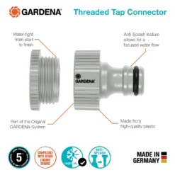 GARDENA Threaded Tap Hose Pipe Connector -Garden Care Shop 13489625 4274920779907963