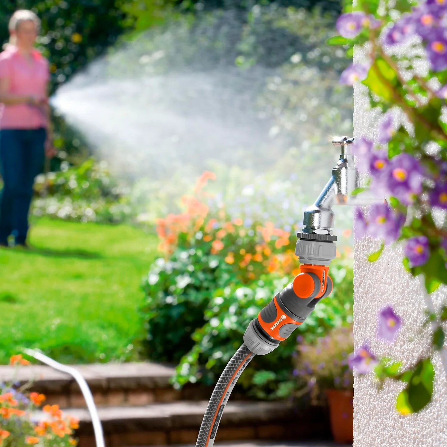 GARDENA Angled Tap Hose Pipe Connector 5 GARDENA Angled Tap Hose Pipe Connector - Image 3