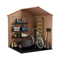 Keter Darwin Outdoor Apex Garden Storage Shed 6ft X 6ft - Brown -Garden Care Shop 13492315 1065036180672517