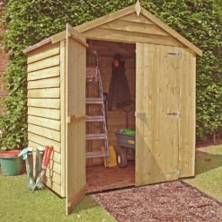 Shire 4 X 6ft Double Door Overlap Garden Shed With No Windows -Garden Care Shop 13505225 5284926477728220