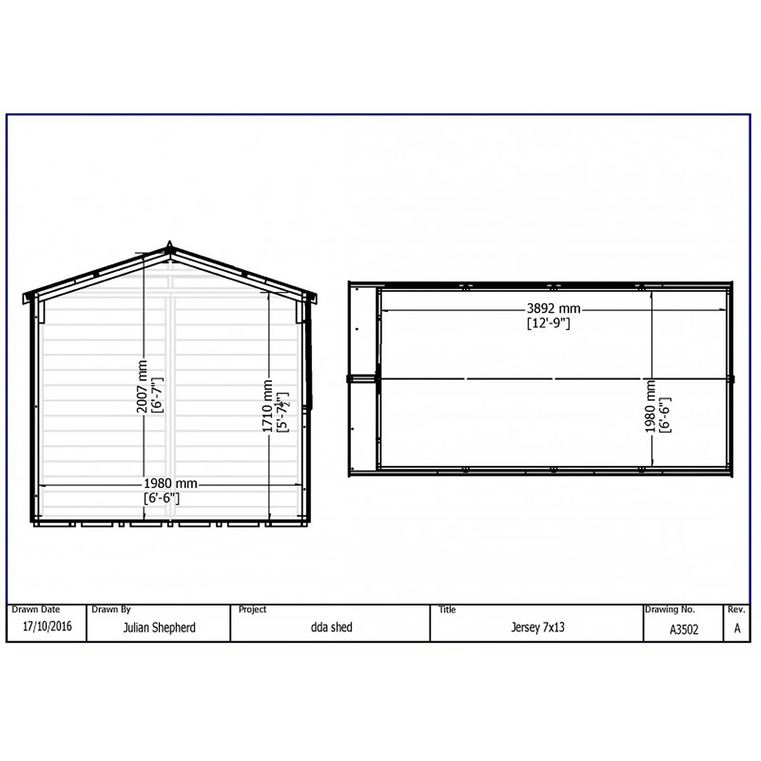 Shire 7 X 13ft Jersey Double Door Garden Shed - Including Installation 9 Shire 7 X 13ft Jersey Double Door Garden Shed - Including Installation - Image 7