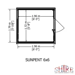 Shire 6 X 6ft Sun Pent Shed - Including Installation -Garden Care Shop 13505280 1964931994369048