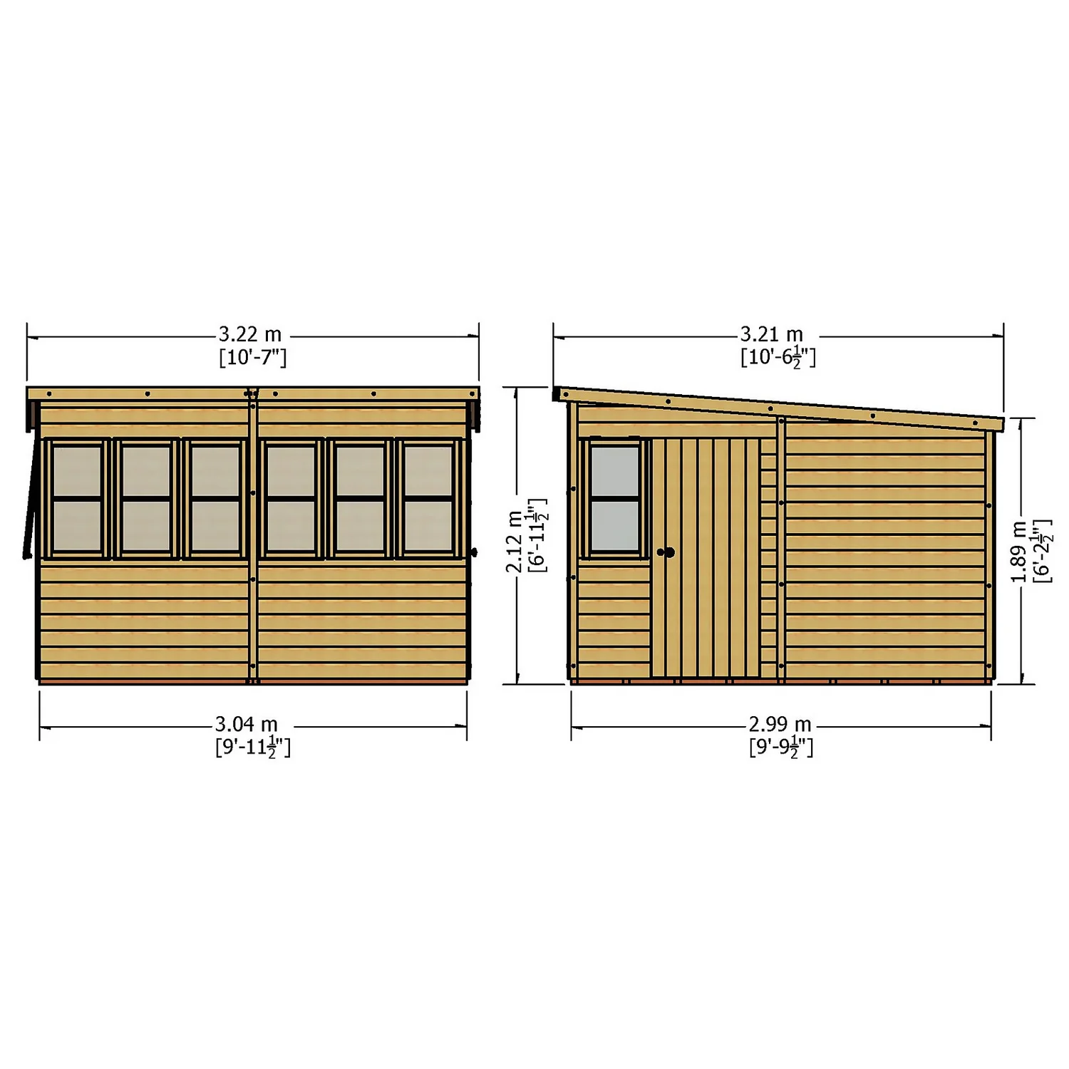 Shire 10 X 10ft Sun Pent Shed - Including Installation 6 Shire 10 X 10ft Sun Pent Shed - Including Installation - Image 4
