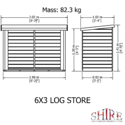 Shire Heavy Duty Log Storage 6x3ft -Garden Care Shop 13508667 1694931996806905