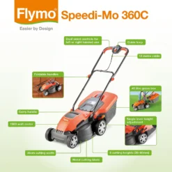 Flymo 1500W Speedi Mo 360C Electric Lawn Mower - 36cm -Garden Care Shop 13524783 1144936626085281