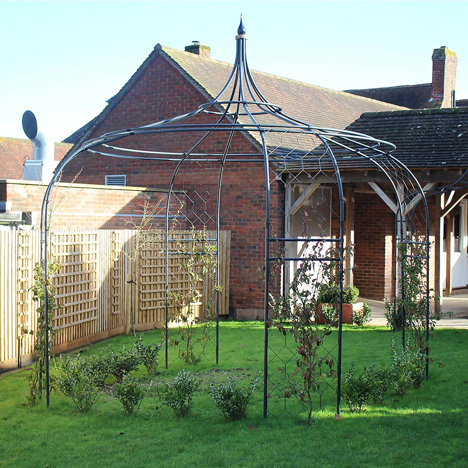 Agriframes Gothic Gazebo - (H)2.7 X (Diameter)1.8 M - Black 4 Agriframes Gothic Gazebo - (H)2.7 X (Diameter)1.8 M - Black - Image 2