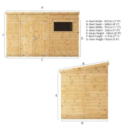 Mercia 12ft X 8ft Premium Shiplap Pent Shed - Including Installation -Garden Care Shop 13555752 1485033256626760