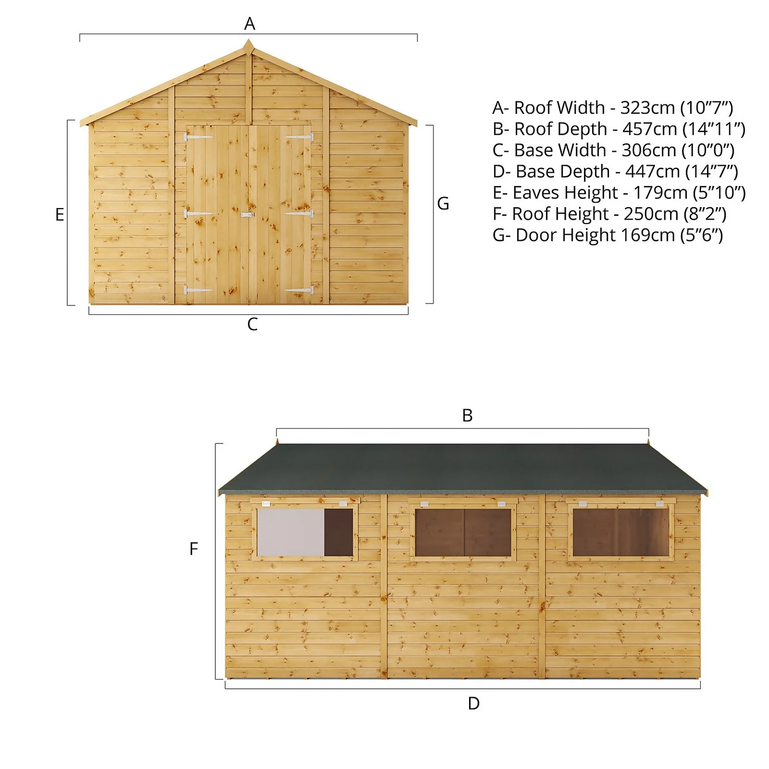 Mercia 15ft X 10ft Premium Shiplap Modular Workshop Shed 9 Mercia 15ft X 10ft Premium Shiplap Modular Workshop Shed - Image 7