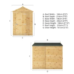 Mercia 7ft X 5ft Premium Windowless Shiplap Apex Shed - Including Installation -Garden Care Shop 13555770 1944949336539464