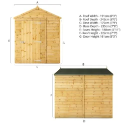 Mercia 8ft X 6ft Premium Windowless Shiplap Apex Shed - Including Installation -Garden Care Shop 13555777 4934949338186809