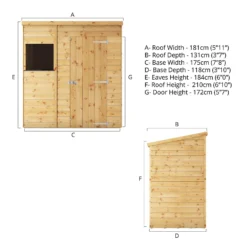 Mercia 6ft X 4ft Premium Shiplap Pent Shed - Including Installation -Garden Care Shop 13555797 8404949332966917