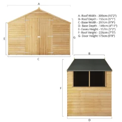 Mercia 5ft X 10ft Overlap Apex Shed - Including Installation -Garden Care Shop 13555806 5925047801193685