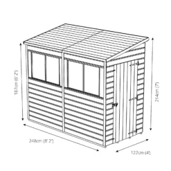 Mercia 8ft X 4ft Premium Shiplap Modular Pent Shed -Garden Care Shop 13555851 8254949336396433
