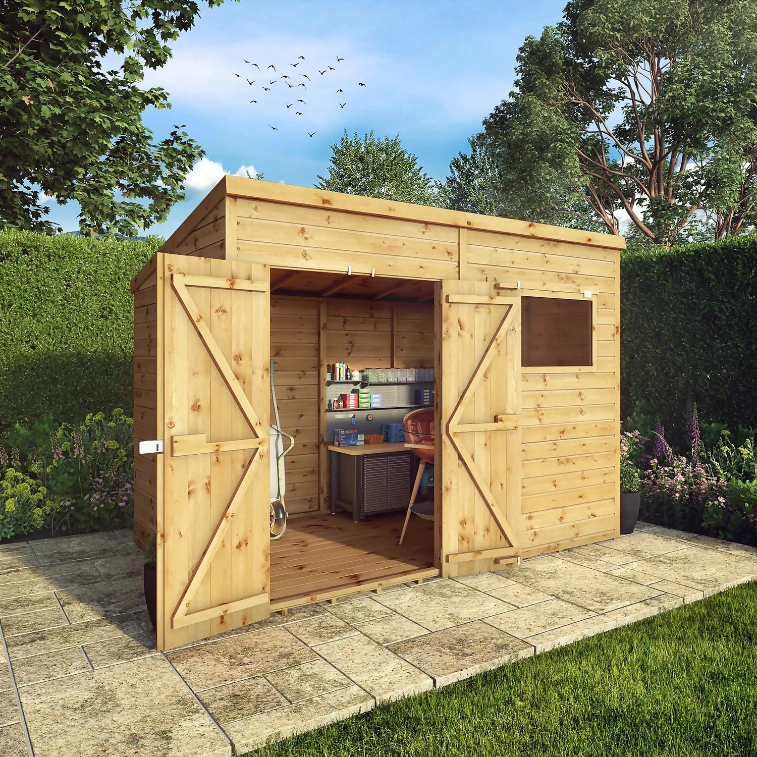 Mercia 10ft X 8ft Premium Shiplap Pent Shed - Including Installation 4 Mercia 10ft X 8ft Premium Shiplap Pent Shed - Including Installation - Image 2