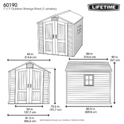Lifetime Plastic Outdoor Storage Shed - 7x7ft -Garden Care Shop 13660826 6504949045635875