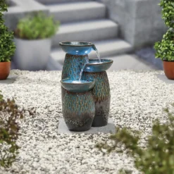 Stylish Fountain Glazed Trio Water Feature With LEDs 8 Stylish Fountain Glazed Trio Water Feature With LEDs -Garden Care Shop 13846047 7854962028373355