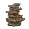 Stylish Fountain Red Rock Springs Water Feature With LEDs -Garden Care Shop 13846066 8464962027767583