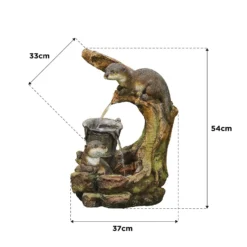 Stylish Fountain Otters Element Water Feature With LEDs -Garden Care Shop 13846070 1334978880968539